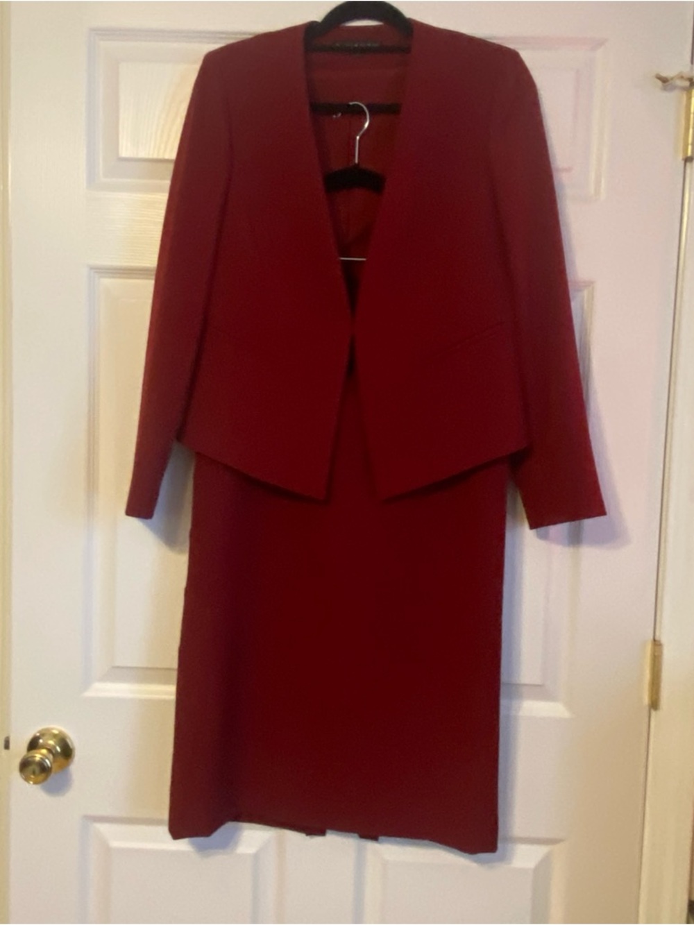 Preston & York Cranberry Red Women's skirt suit
